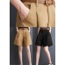 Khaki High Waist Hot Pants Sashes Summer