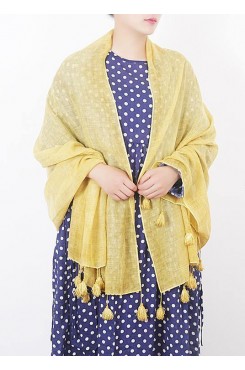 cotton linen scarf shawl casual yellow scarves