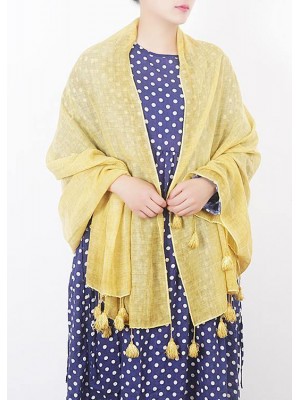 cotton linen scarf shawl casual yellow scarves